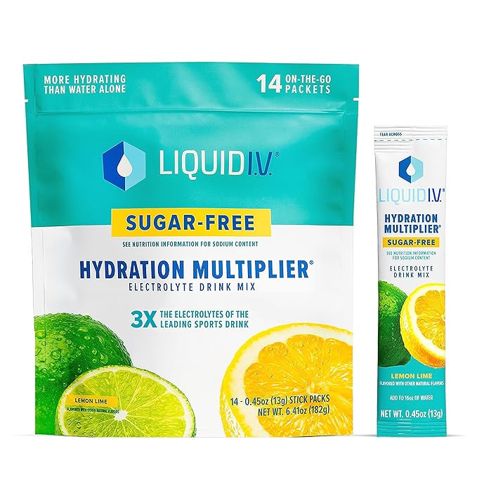 Liquid I.V. Sugar-Free Hydration Multiplier - Lemon Lime – Hydration Powder Packets  | Electro... | Amazon (US)
