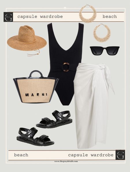 Beach vacation look. Black one piece swimsuit. Resort outfit 

#LTKtravel #LTKstyletip #LTKswim