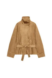 FAUX SUEDE BELTED JACKET | Zara US