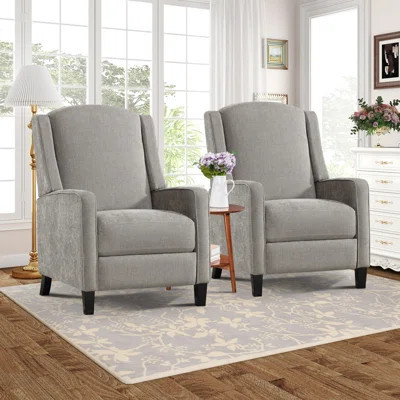 27.9" Wide Modern And Upholstered Soft Push Back Recliner (Set Of 2) | Wayfair North America