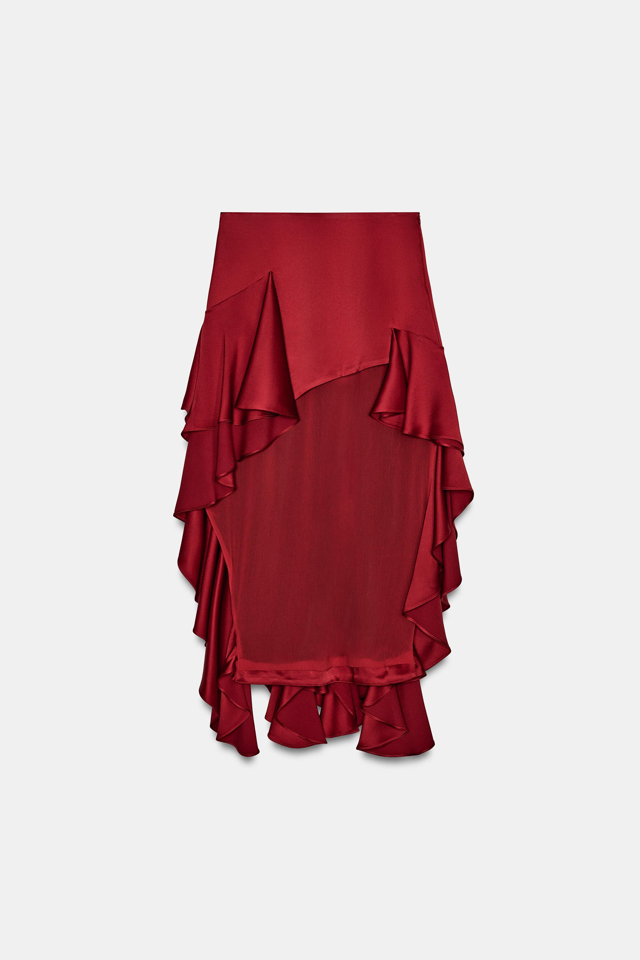 ASYMMETRIC RUFFLED SKIRT ZW COLLECTION | Zara US
