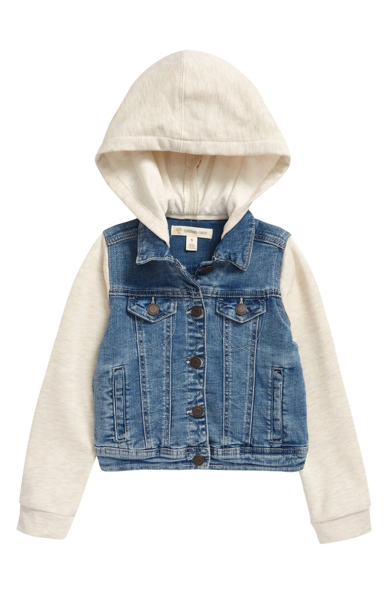 Heart Graphic Hooded Denim Jacket | Nordstrom