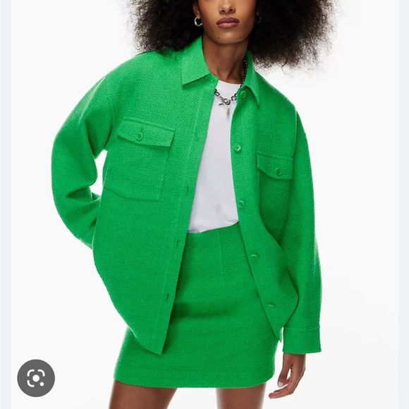 Aritzia Babaton Joan shirt jacket size 1 green | Poshmark