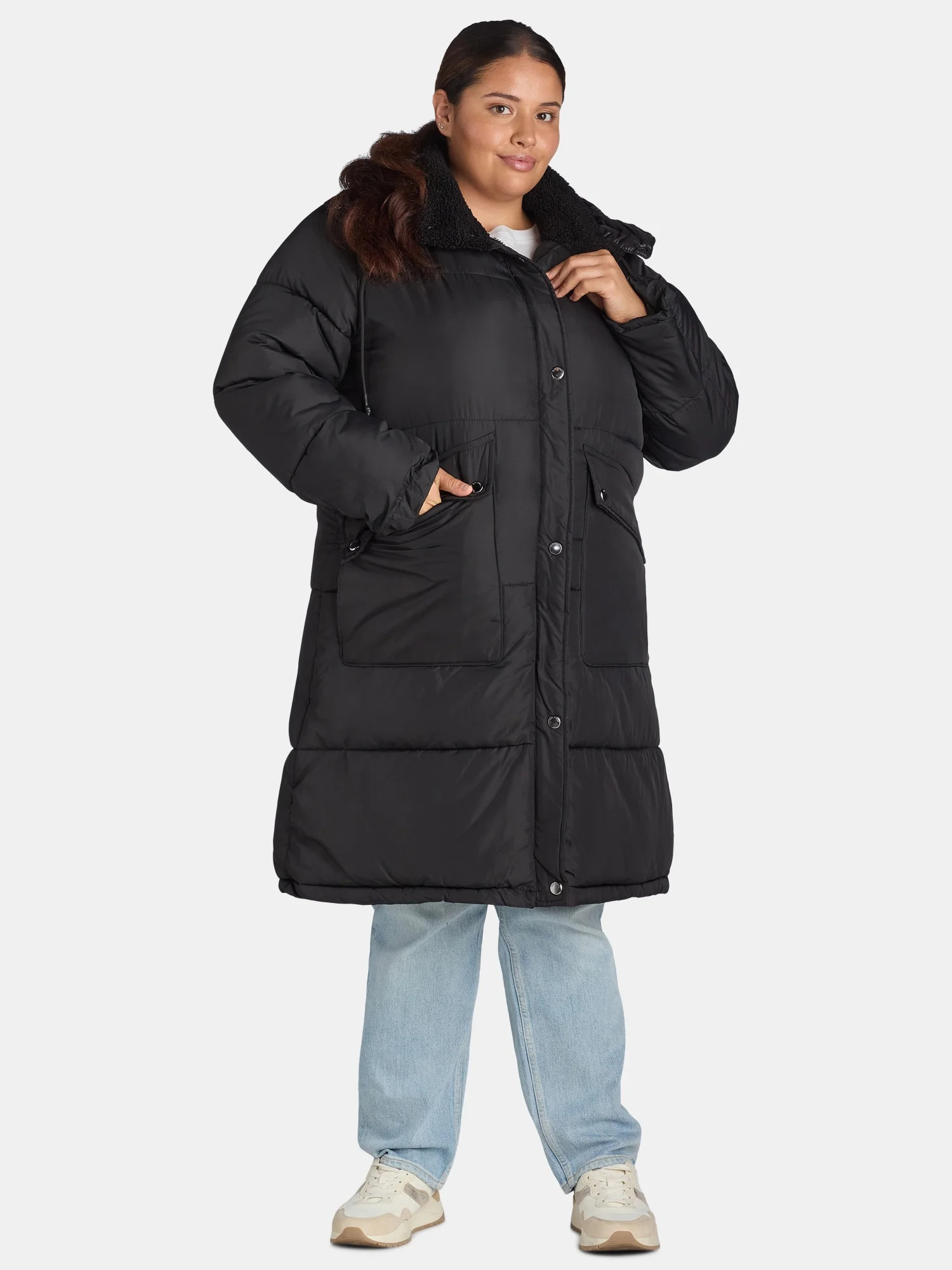 Big Chill Women's and Women's Plus Maxi Puffer Coat with Hood, Heavyweight, Sizes S-3X | Walmart (US)