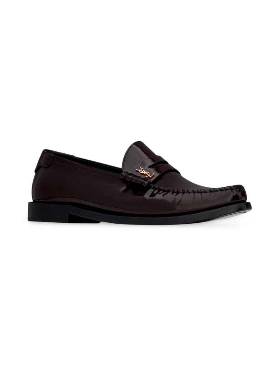 Shop Saint Laurent Le Loafer Penny Slippers In Smooth Leather | Saks Fifth Avenue | Saks Fifth Avenue