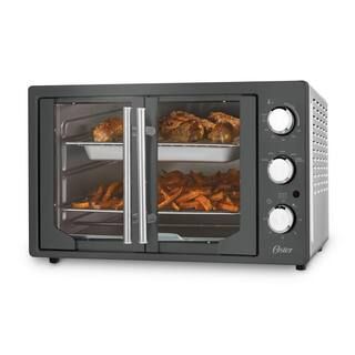 Oster 1700 W Dark Stainless Steel Manual French Door Air Fry Oven | The Home Depot
