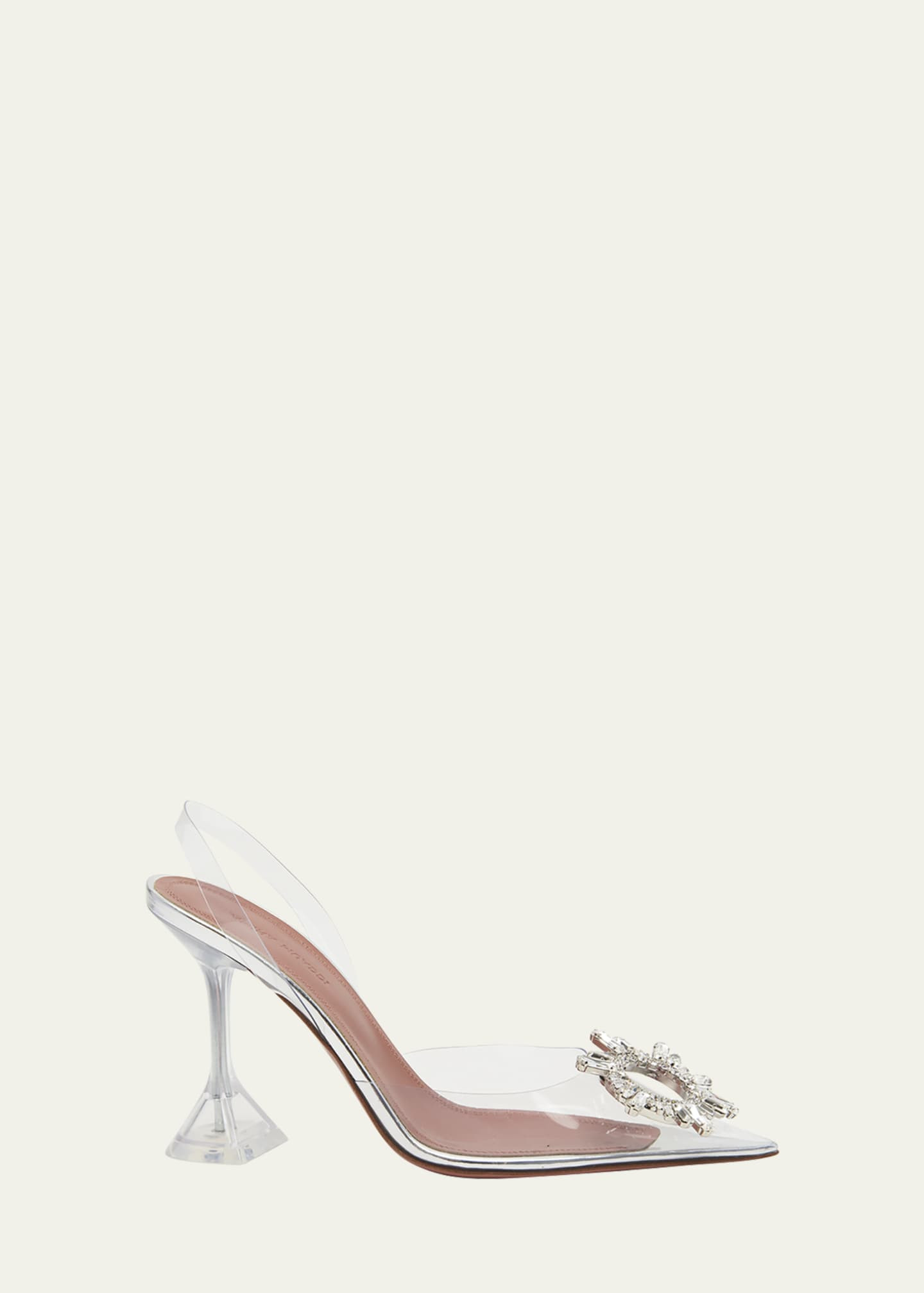 AMINA MUADDI Rosie See-Through Slingback Bow Pumps | Bergdorf Goodman