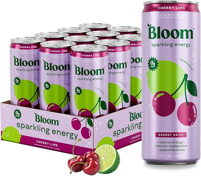 Bloom Nutrition Sparkling Energy Drink - Natural Caffeine, Zero Sugar, 180mg Caffeine - Antioxida... | Amazon (US)