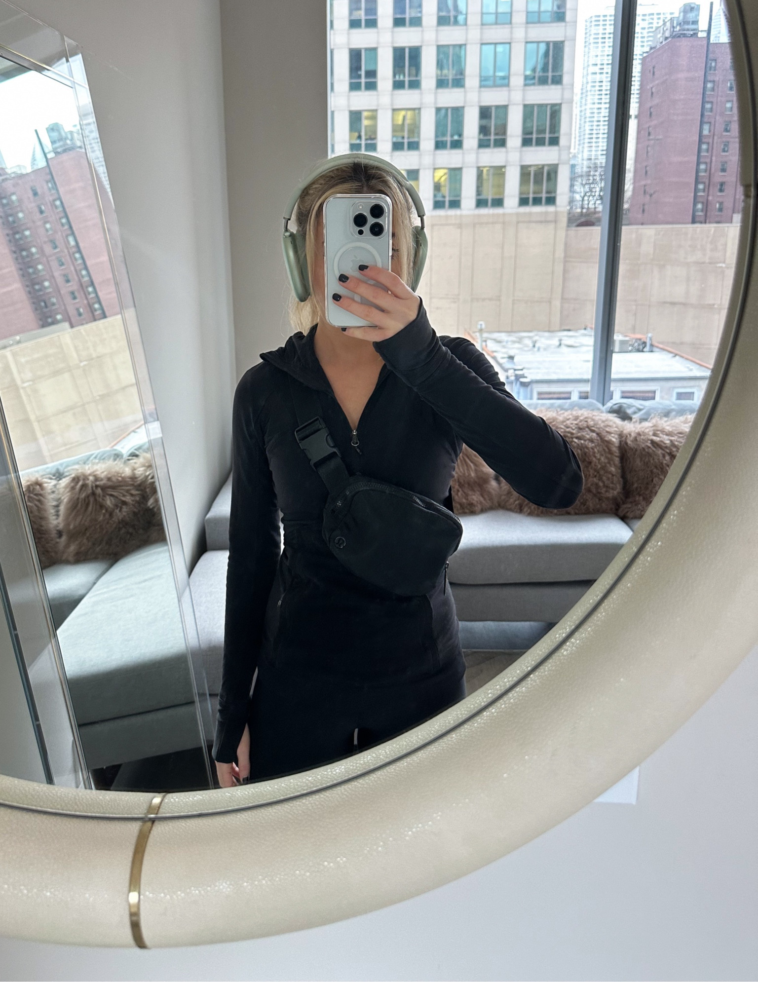 Fitness outfit, walking outfit, gym fitness, alo yoga airlift leggings, lululemon jacket 

linked the Amazon dupes for lululemon half zip and lululemon belt bag - also linked other half zip options  #LTKtravel #LTKfitness

#LTKActive #LTKFitness #LTKU