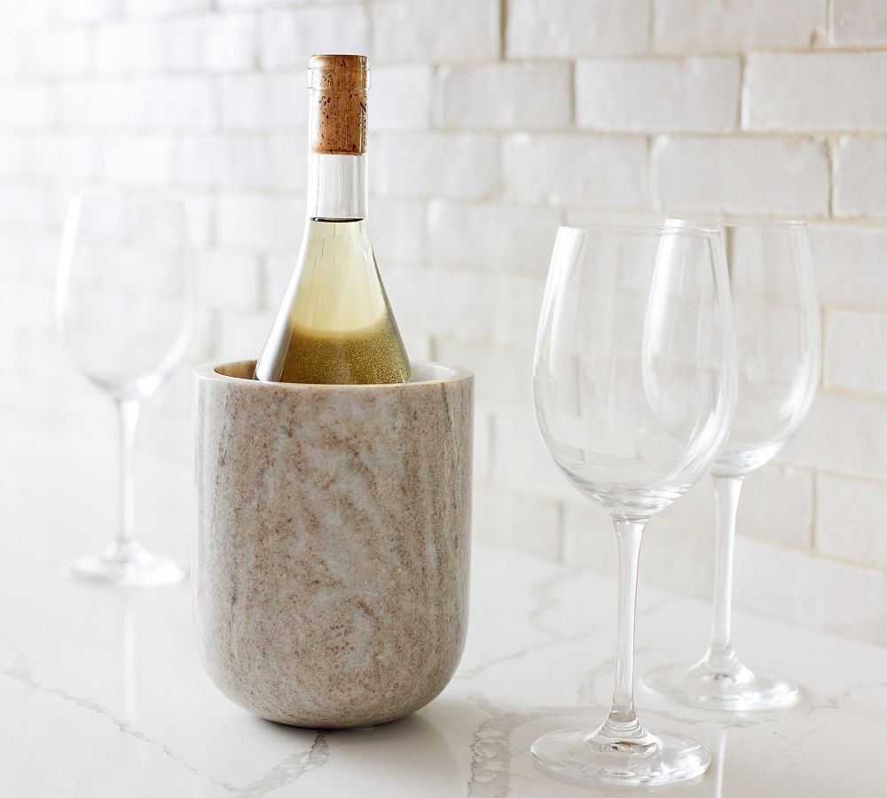 Handcrafted Beige Marble Wine Chiller | Pottery Barn (US)