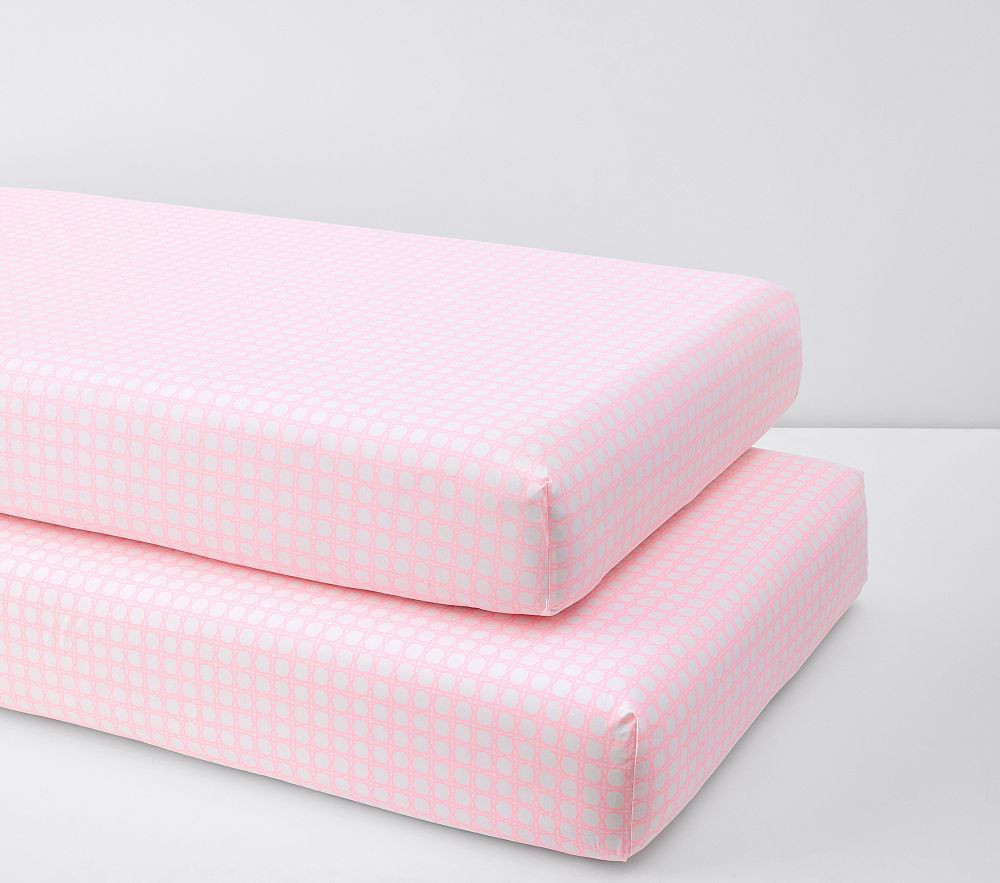 Organic Lilly Pulitzer Caning Crib Sheet, Pink Multi, Set of 2 | Pottery Barn Kids