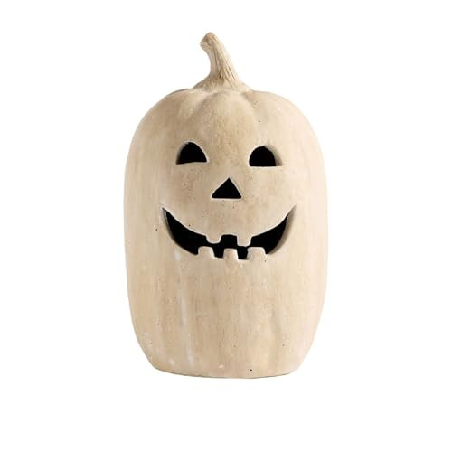 Halloween Handmade Pumpkin Jack O' Lantern Outdoor Indoor - Cute Halloween Autumn Farmhouse Table Festival Decoration for Home Porch Front Door Mantel Room (Style-B) | Amazon (US)