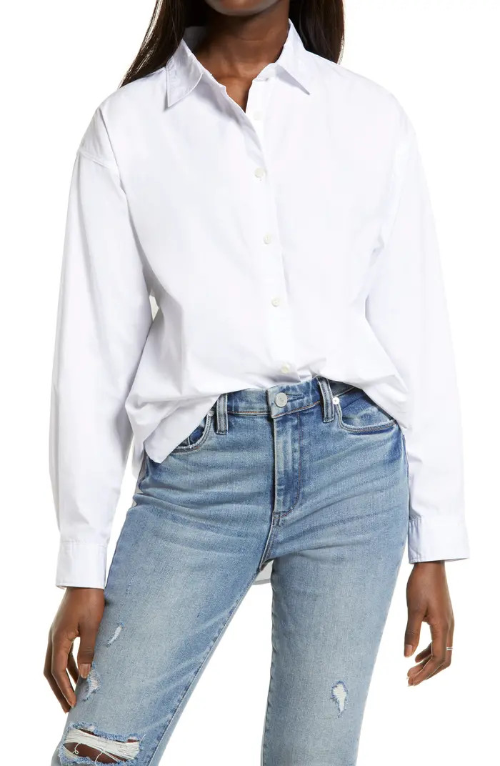 Oversize Poplin Button-Up Shirt | Nordstrom Canada