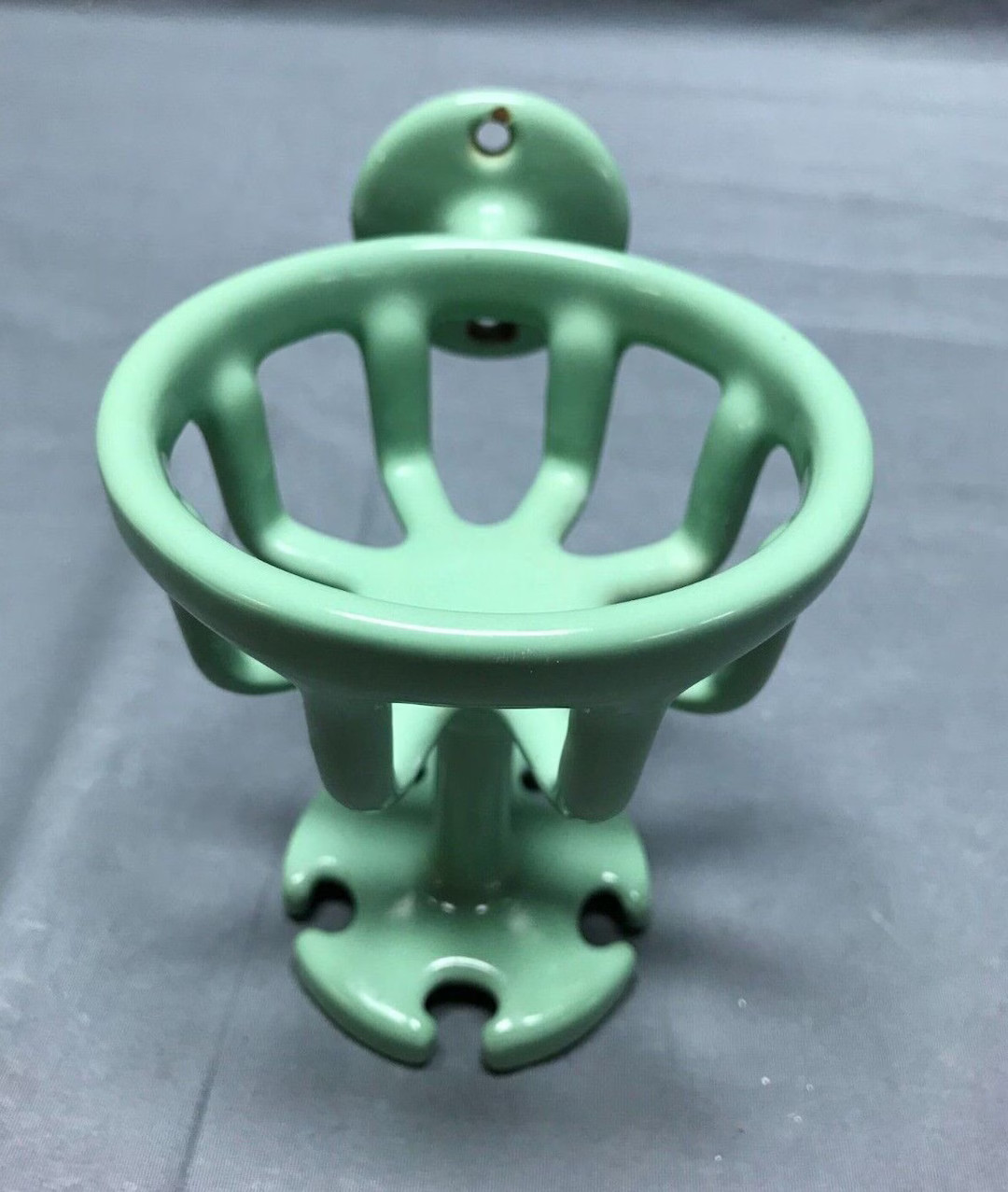 Antique Vtg Cast Iron Jadeite Green Cup Toothbrush Holder Porcelain Old 1298-22B | Etsy (US)