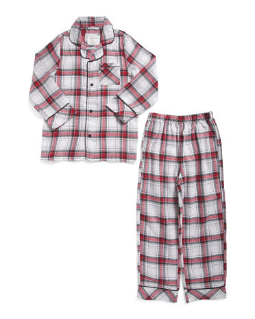 Kids 2pc Holiday Plaid Woven Pajama Set | Kids' Pajamas | Marshalls | Marshalls