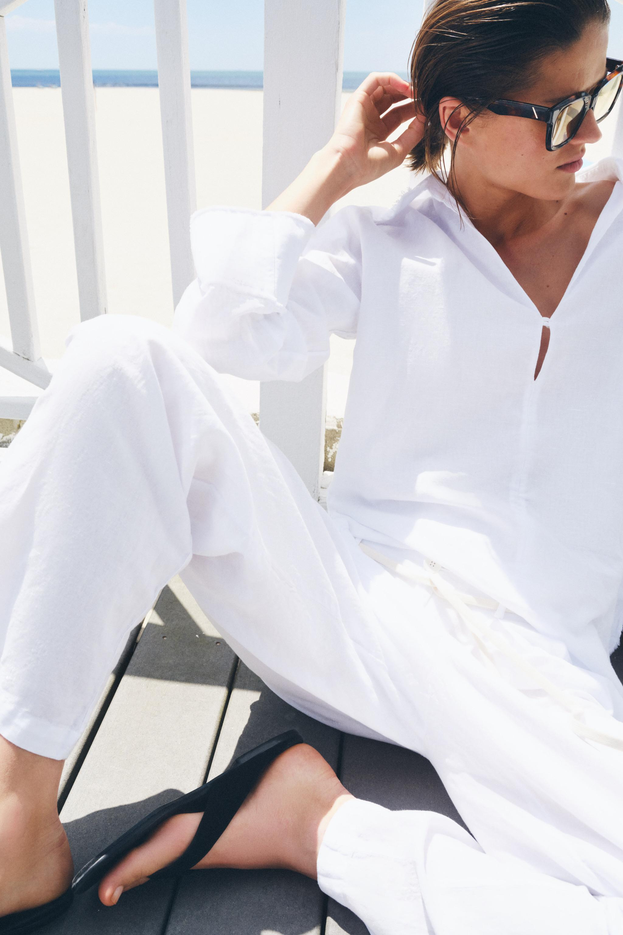 ZW COLLECTION FRAYED SHIRT WITH LINEN BLEND | Zara UK