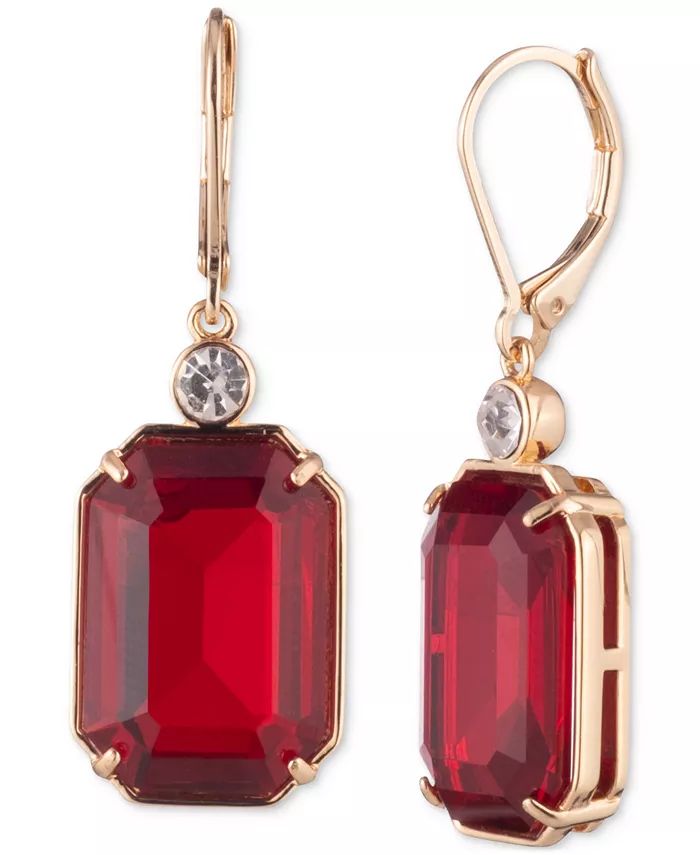 Stone & Crystal Leverback Drop Earrings | Macy's