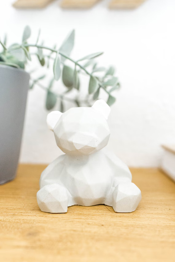 Concrete Bear Baby Boy Nursery Shelf Decor Baby Girl Gift | Etsy | Etsy (US)