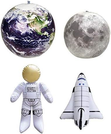 Jet Creations Inflatable Earth Globe Moon Astronaut Space Shuttle for Boys and Girls. Ideal for B... | Amazon (US)