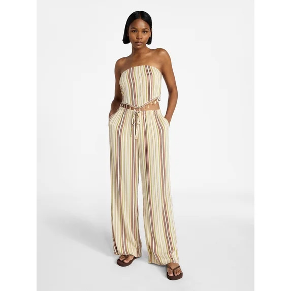No Boundaries Scarf Top and Beach Pants Set, 2-Piece, Women's XXS-XXL | Walmart (US)