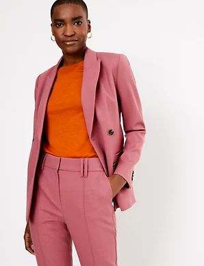 Wool Blend Double Breasted Blazer | Marks & Spencer (UK)