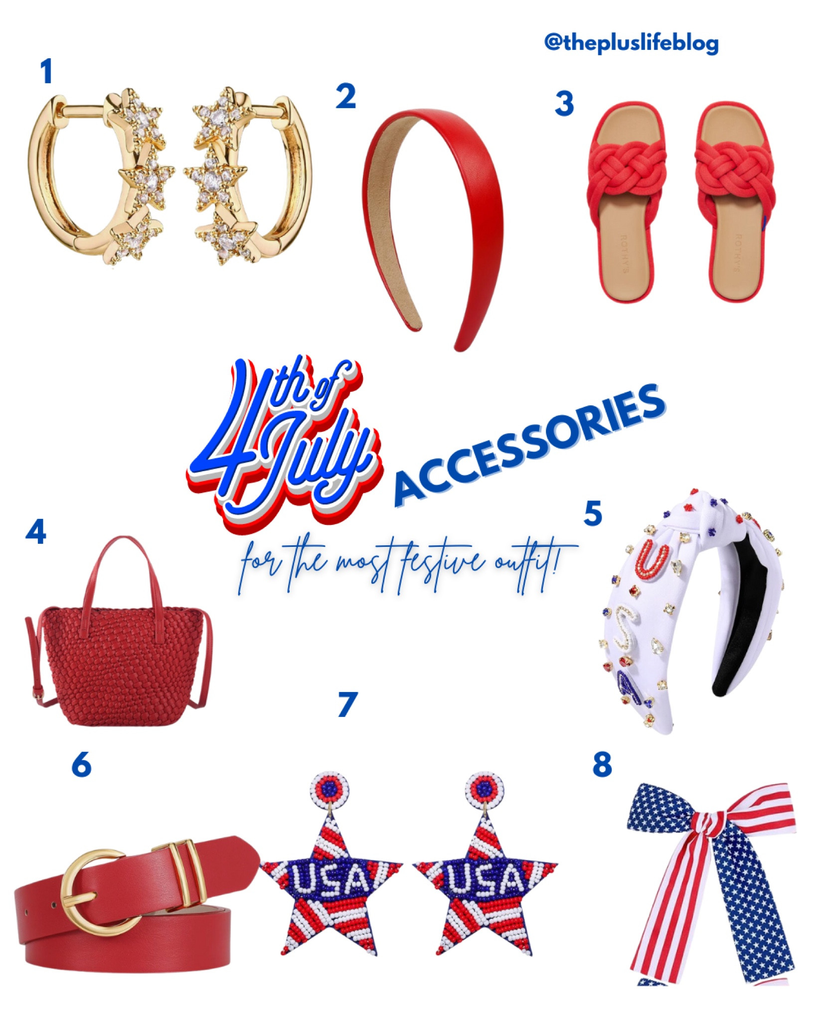 There’s nothing I love more than a festive holiday outfit and these affordable 4th of July accessories will be the the most adorable finishing touches to your outfits! 

I’ve been eyeing the star hoops for SO long and know I’ll wear them well after the 4th! So cute!

Amazon finds | Affordable accessories | red white and blue | Independence Day outfits | 4th of July outfits 

#LTKSeasonal #LTKstyletip #LTKfindsunder50