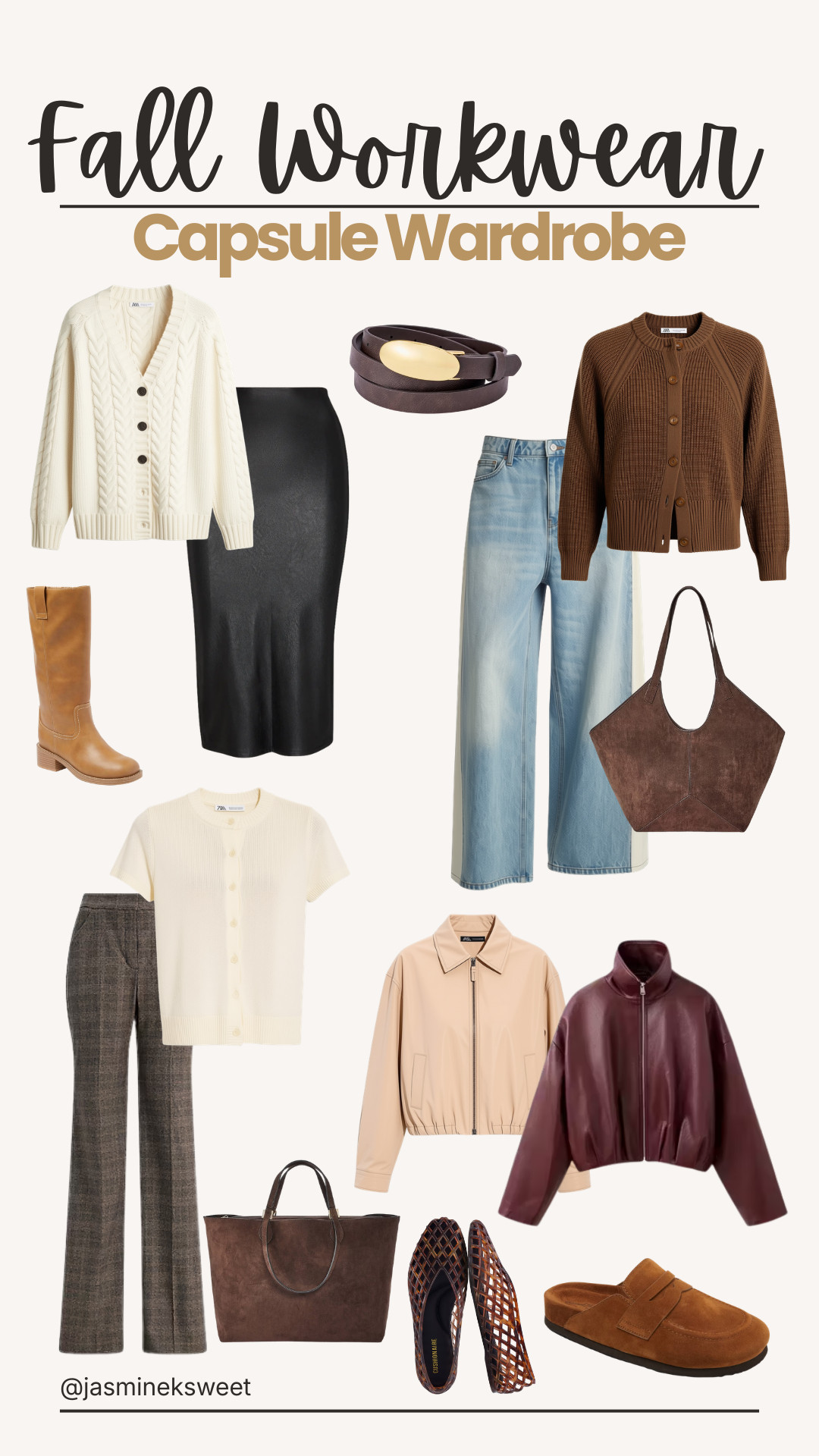 This fall workwear capsule wardrobe mixes cardigans, trousers, and leather pieces into endless outfit combos.
#LTKworkwear #LTKstyletip #LTKfindsunder100 

 #LTKgrwm #LTKootd #LTKWorkwear