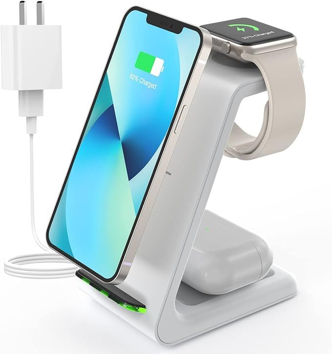 Wireless Charging Station for Apple, 3 in 1 Charging Stand for iPhone 14/13/12/11/X/8/SE Series, ... | Amazon (US)