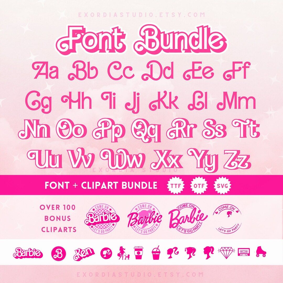 Retro Dolly Font SVG and OTF, TTF - Canva & Cricut compatible + bonus Clipart bundle (svg, png) O... | Etsy (US)
