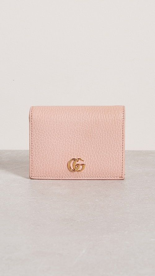 Gucci Pink Leather Gg Marmont Card Case | Shopbop