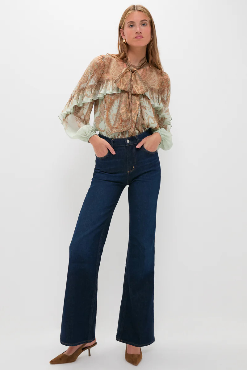 Mint Paisley Memento Flutter Blouse | Tuckernuck (US)