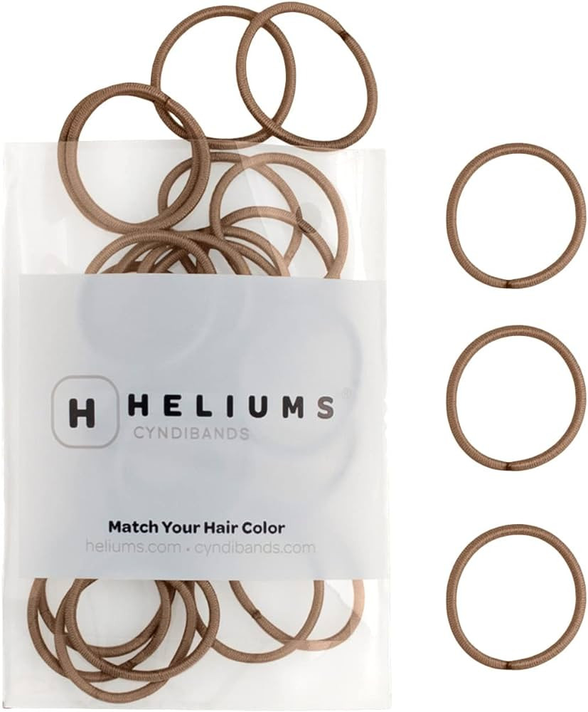 Heliums Small Hair Ties - Light Brown - 1 Inch Hair Bands, 2mm Hair Elastics For Thin Hair and Ki... | Amazon (US)
