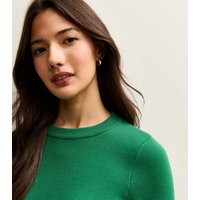 Women's Green Ribbed Knit Crew Neck Jumper New Look | New Look (UK)