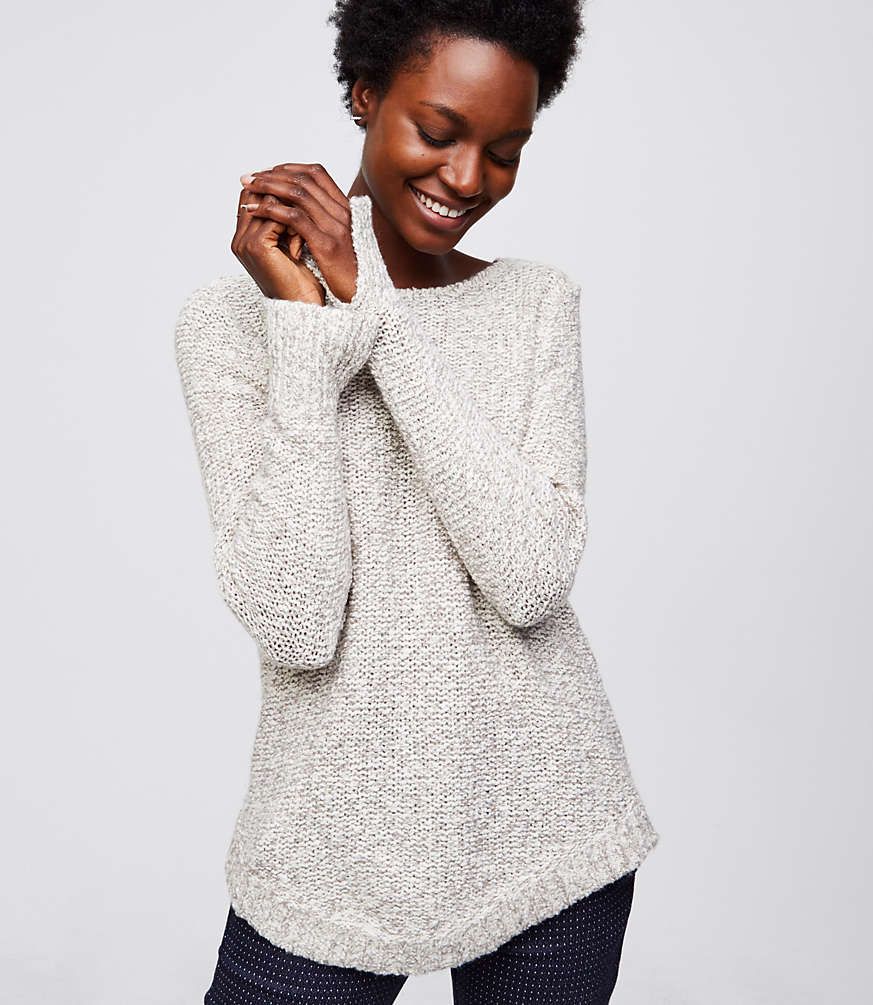 Marled Shirttail Sweater | LOFT