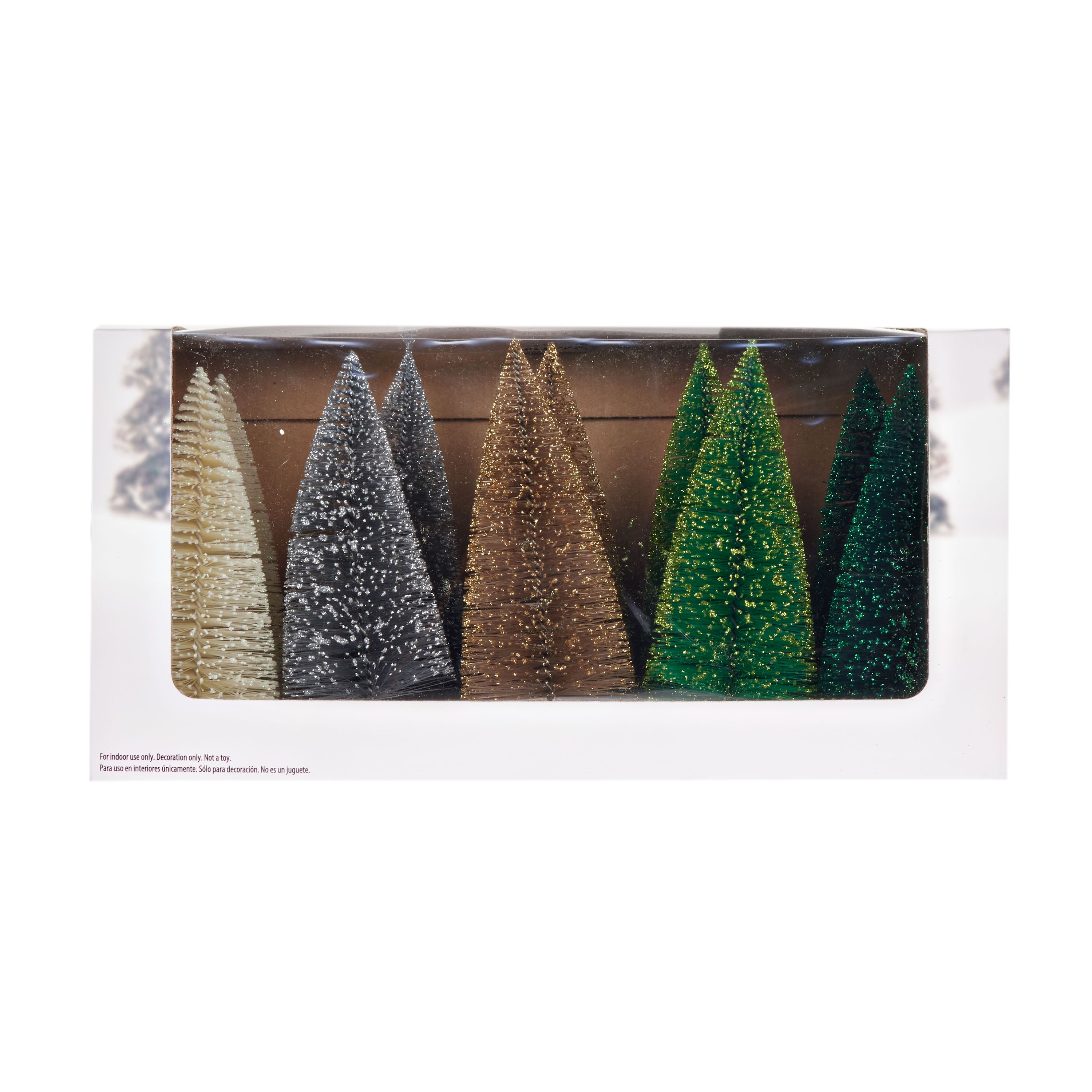 Holiday Time Christmas Village Multicolor Tree Set, 10 Count: | Walmart (US)