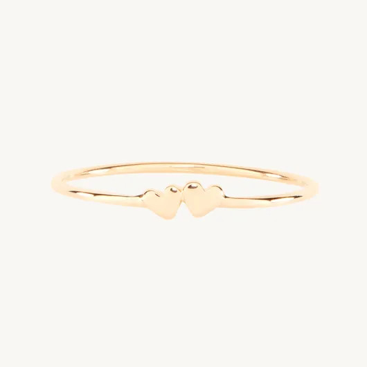 Twin Hearts Gold Stacking Ring | Catbird