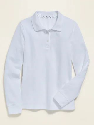 Uniform Long-Sleeve Pique Polo for Girls | Old Navy (CA)