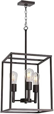 VINLUZ 3 Light Farmhouse Chandelier Black Fixture | Amazon (US)