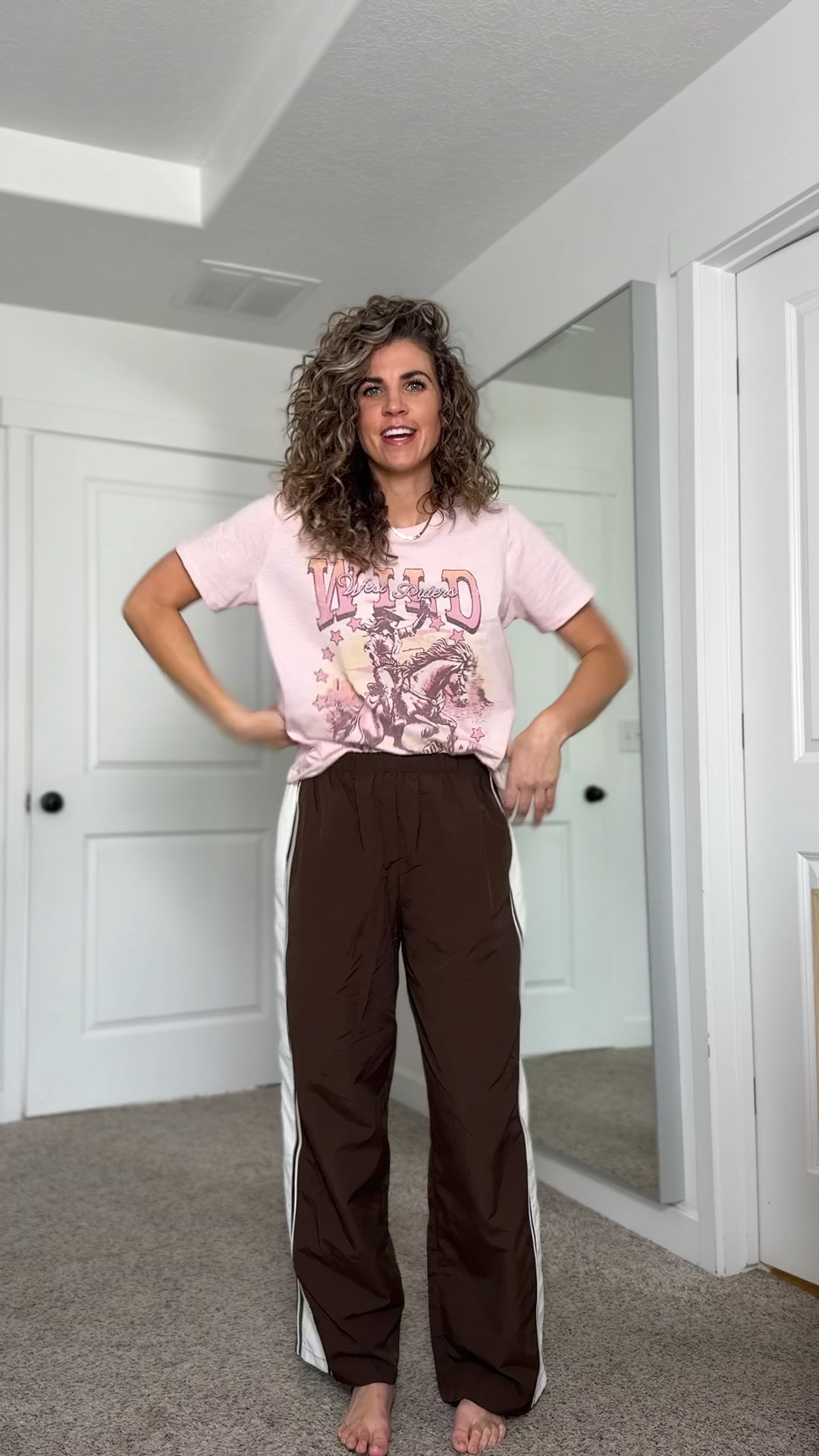 You went to Walmart for one thing and left with the cutest track pants and shirt set 😌 #WalmartStyle #BudgetFriendly #OOTD
