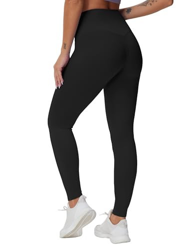 THE GYM PEOPLE Women's High Waist Yoga Leggings Ultra Stretchy Soft Breathable Tummy Control Running Workout Pants Black | Amazon (US)