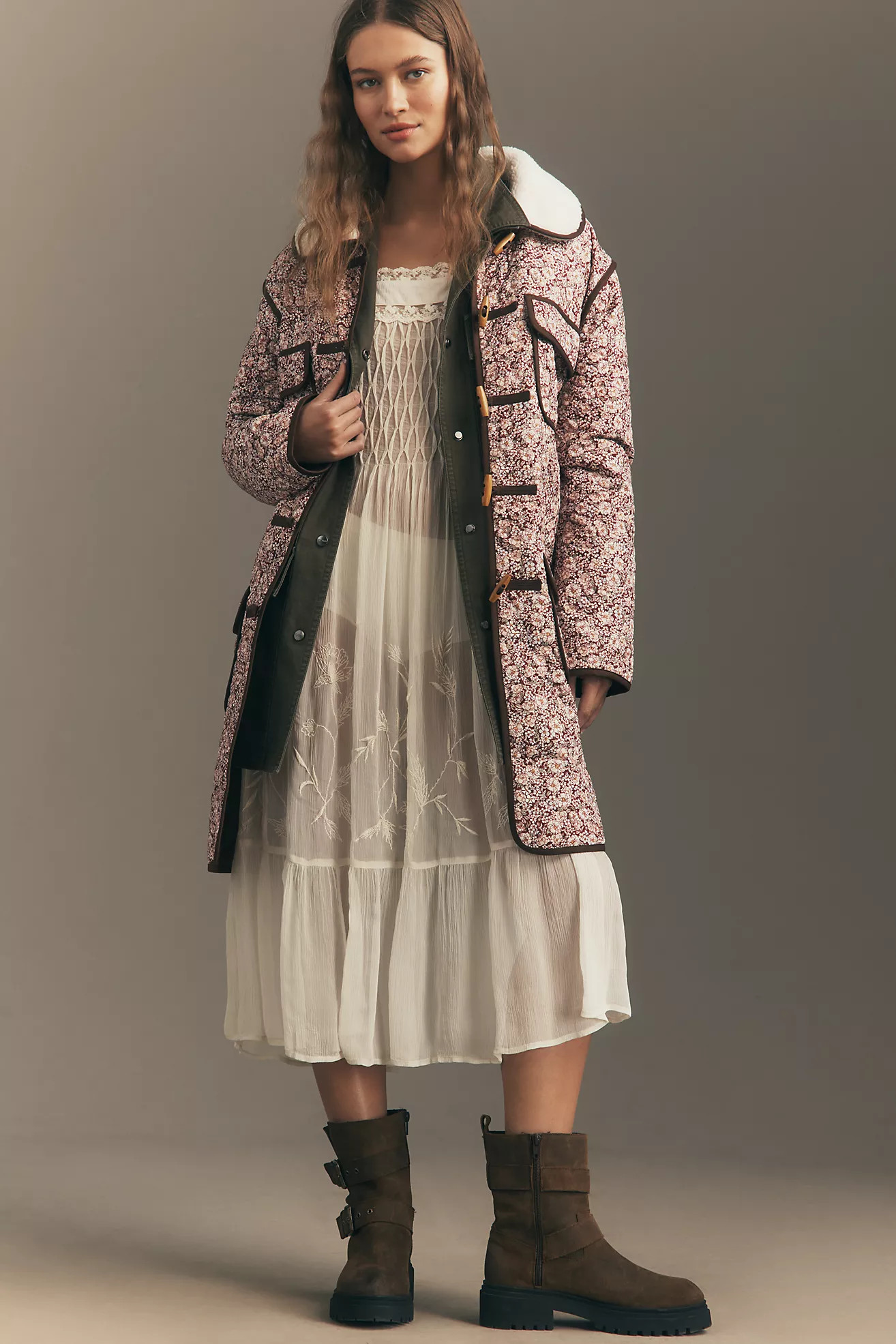 For Love & Lemons Marlene Floral Quilted Chore Coat | Anthropologie (US)