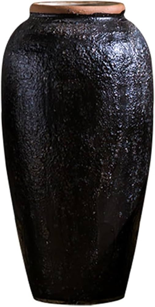 Black Vase Set, Home Decor Vases Ceramic Vase Flower Vases for, Farmhouse Style Vase for Home Gar... | Amazon (US)