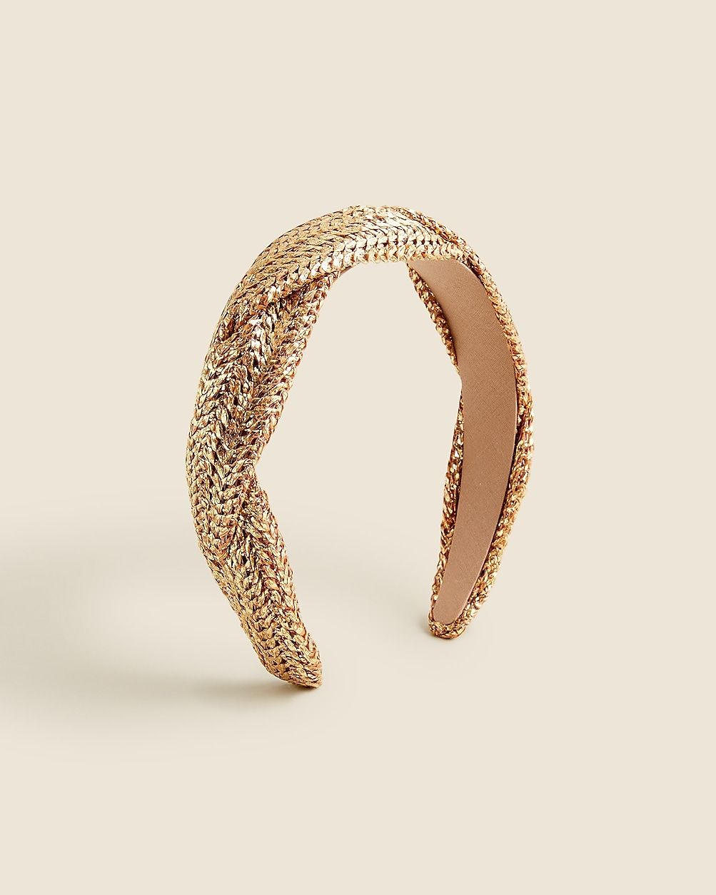 Twisted woven headband in metallic | J. Crew US