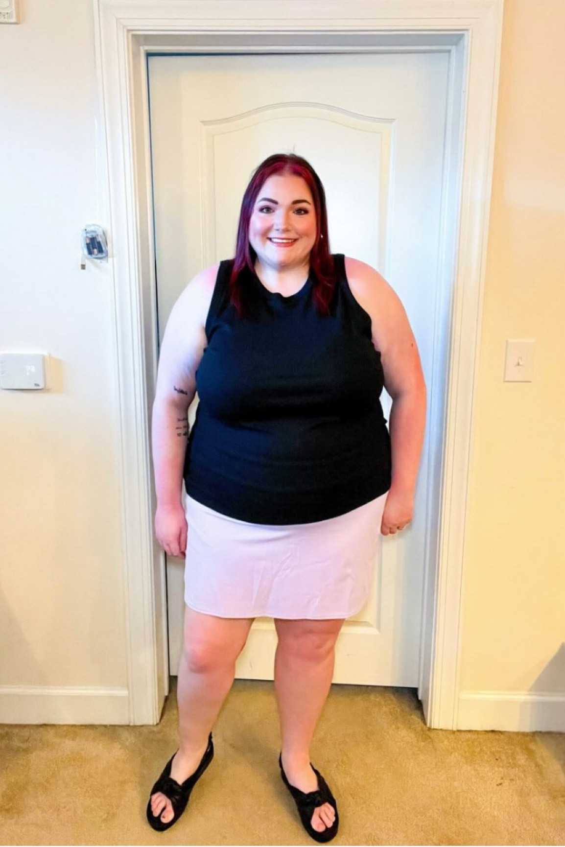 Boss Babe & Goals AF in this #ActiveWear 🖤💜
 
Life’s too short to wear boring activewear. ❤️😉 

Build an outfit with me entirely from @kohls 🤗
This outfit is seriously so cute & so easy to throw on and go! Whether you are running errands, working out, playing pickleball, or on a walk- this TekGear Skort will be your new favorite thing! The shorts underneath are long enough to not have chub rub & they don’t ride up! 🤌🏻👏🏻 I love this Lilac color so much, it’s something I don’t really have in my closest and now that I do, I am so obsessed! Plus the material is super stretchy & sweat resistant! I actually sized down one size and it fits perfectly! 💜 This Ribbed High Neck Tank Top is my new favorite staple piece! I can easily dress this tank up or down and wear it with so many different bottoms! Plus I can wear a sports bra or a real bra & none of my straps will show! 🙌🏻 Last up are these cutie bow sandals 👡 from the one and only @lclaurenconrad 🎀🖤 These add the perfect, girly, fun aspect to this outfit! With these sandals, you could go shopping with the girls and go to lunch in this whole outfit! 👌🏻 I love the smaller platform, and the strap around the back- if you do have wider/swollen feet, the bow may rub the top of your foot some! 

@kohls is having a Sale, take 20% off with coupon: SAVEBIG 💰Sale ends July 31st!

#kohlsfinds #kohlspartner #kohls #plussizeactivewear #plussizeskort #plussizeskirt #plussizeshorts #plussizeskortsph #plussizefitness #plussizefitnessapparel #buildanoutfit #plussizefashion #fitnessfashion #lclaurenconrad #sonoma #tekgearclothing