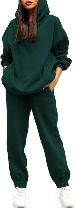 Linsery Women Hoodies Sweatsuit Long Sleeve Hooded Matching Joggers Sweatpants 2 Piece Tracksuit ... | Amazon (US)