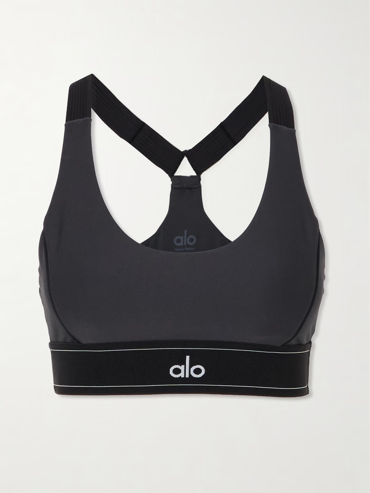 Alo Yoga - Airlift Suit Up Stretch Sports Bra - Gray | NET-A-PORTER (US)