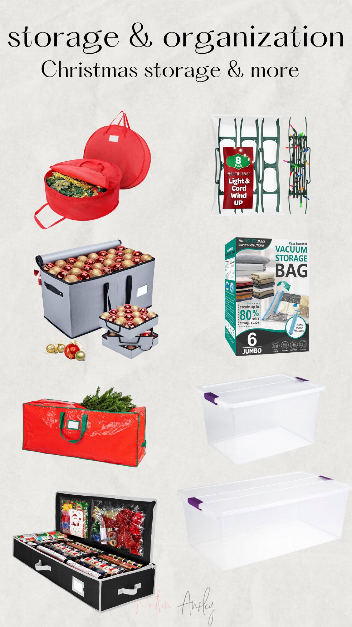 Shop all the organization items you need for putting away Christmas and holiday decor here!

Just click below to shop!

Home | organization | bins | storage | clear | red | ornaments | christmas lights | ziplock bags | airtight storage


#LTKSaleAlert #LTKHome #LTKSeasonal