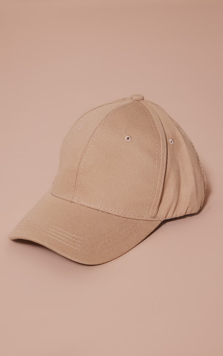Taupe Woven Baseball Cap | PrettyLittleThing US