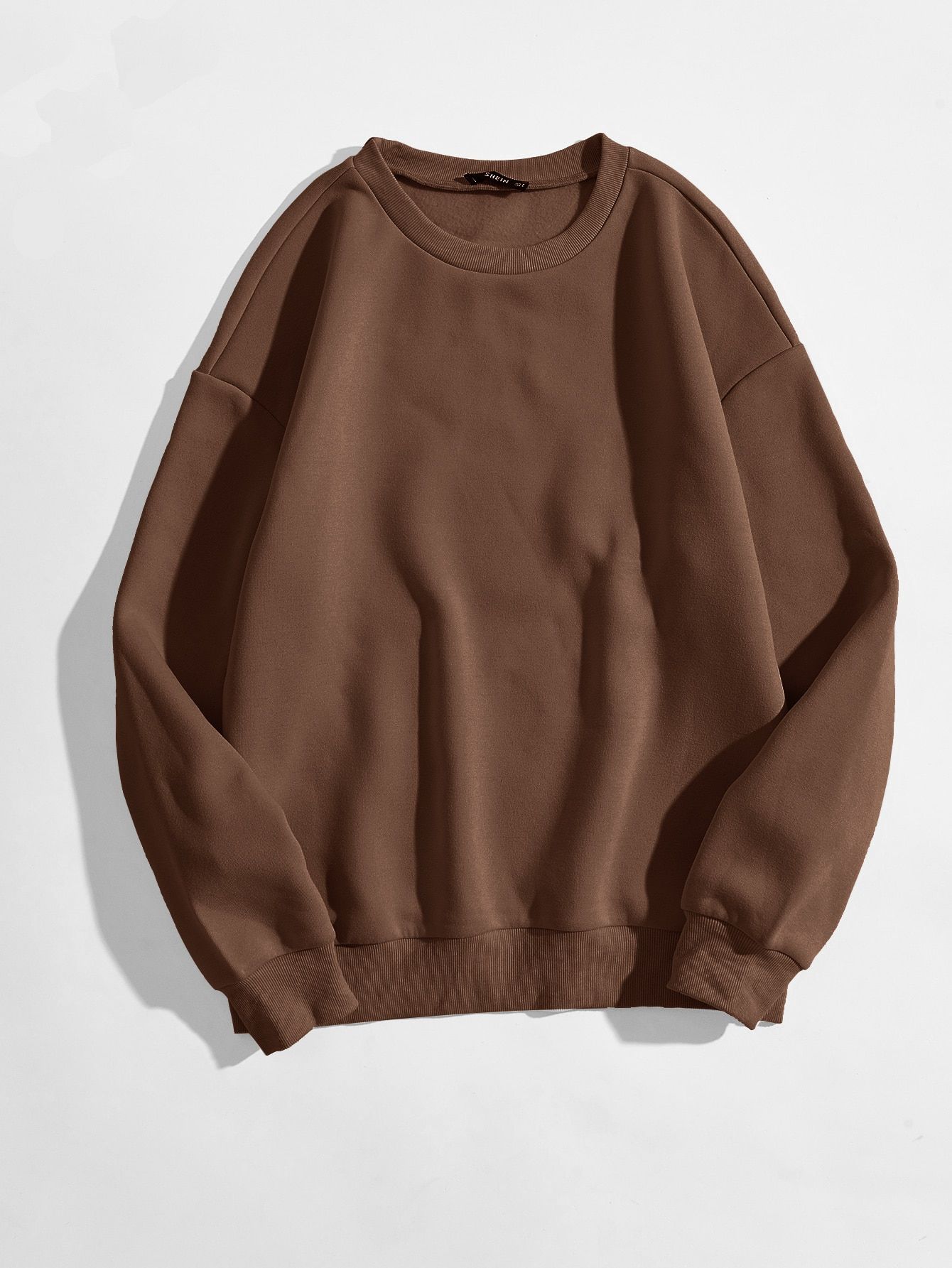 Solid Round Neck Sweatshirt | SHEIN