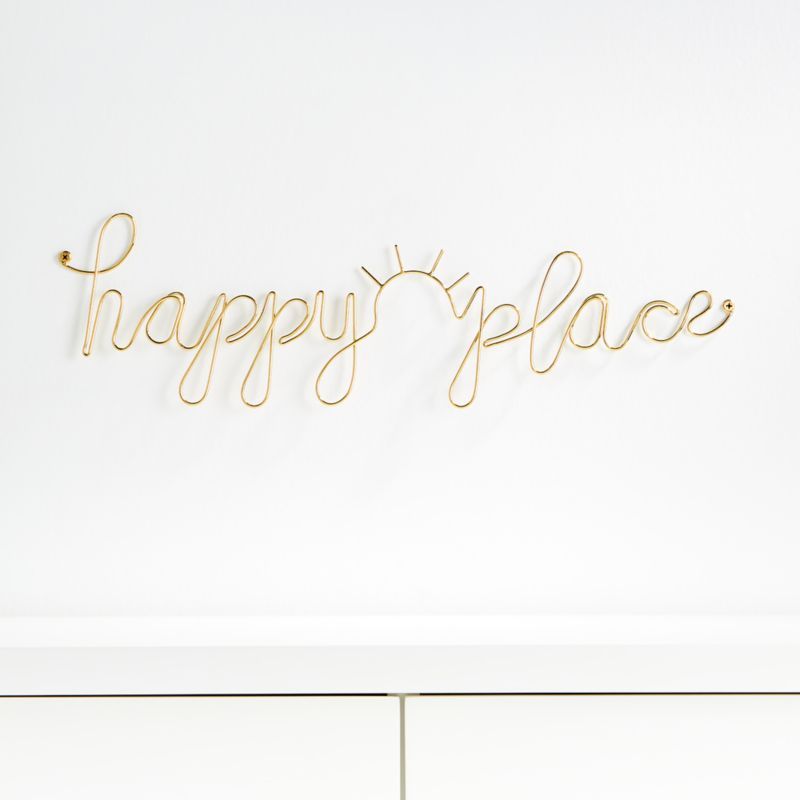 Happy Place Wire Wall Decor + Reviews | Crate and Barrel | Crate & Barrel